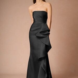 Cressidia Black Strapless Gown